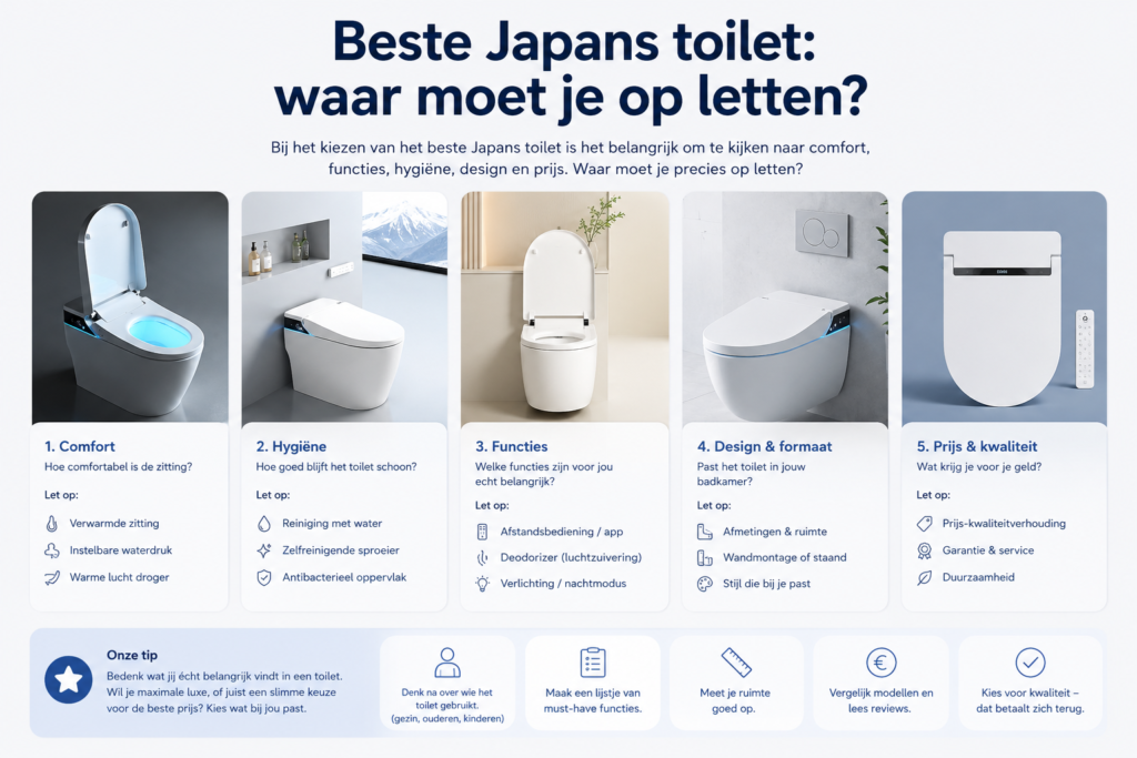 Beste japans toilet waar moet je op letten?