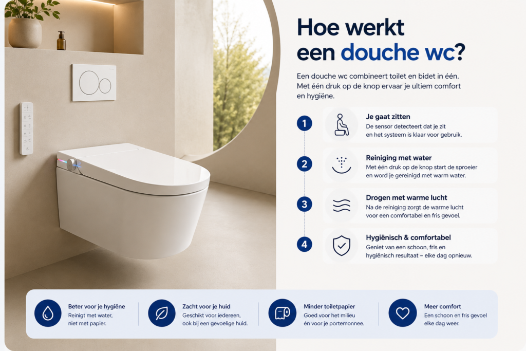 hoe werkt een douche wc?