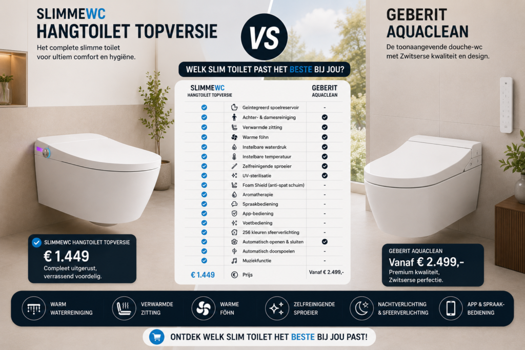 Hangtoilet topversie vs geberit