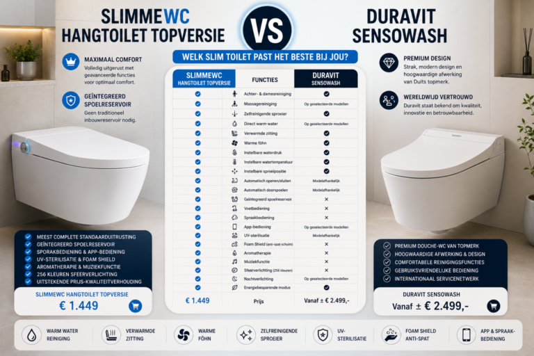SlimmeWC Hangtoilet Topversie vs Duravit SensoWash