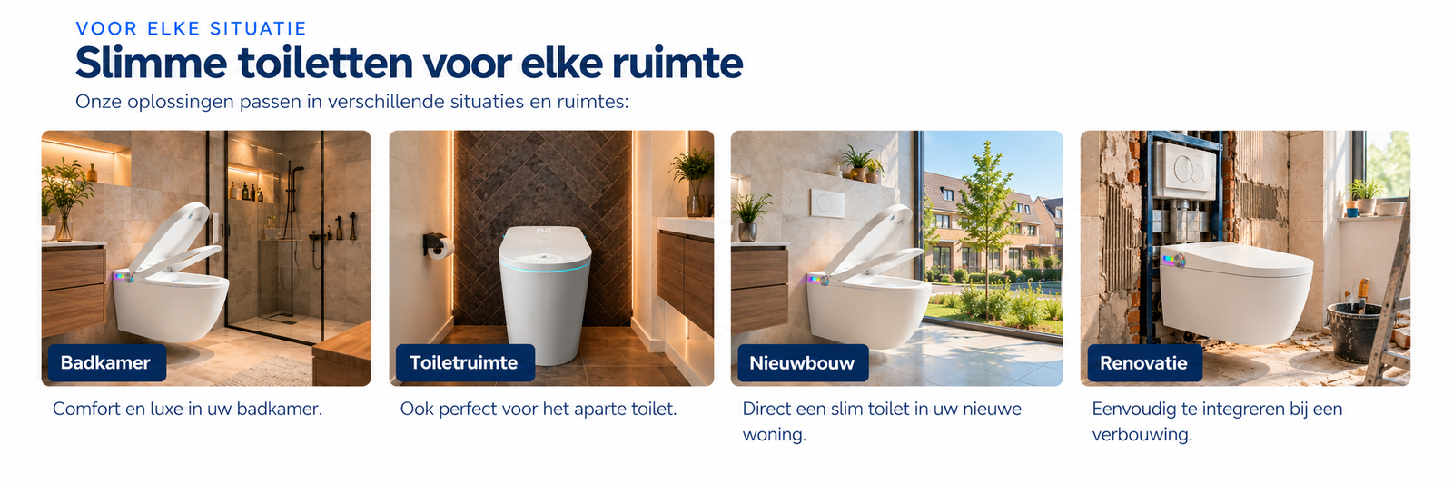 Slimme toiletten voor elke ruimte: badkamer, aparte toiletruimte, nieuwbouw en renovatie